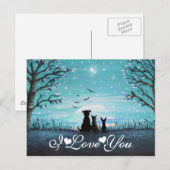 Carte Postale Je T'Aime Whimsical Winter Sunset (Devant / Derrière)