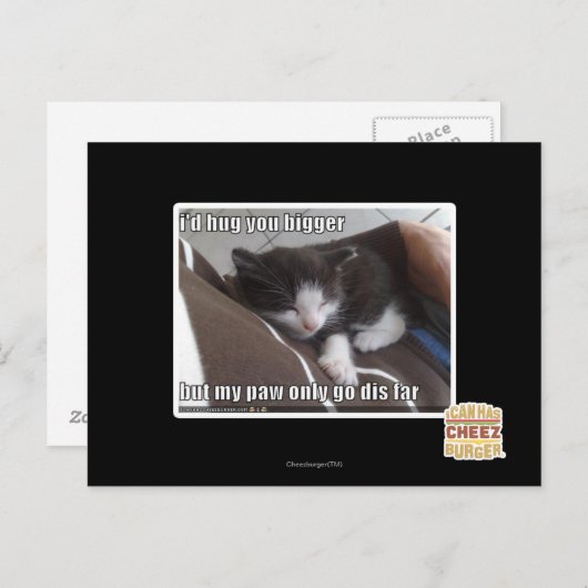 Carte Postale Je te serrerais plus gros. (Devant / Derrière)