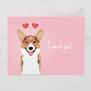 Carte Postale Je te veux le Corgi Chien Valentines Jour