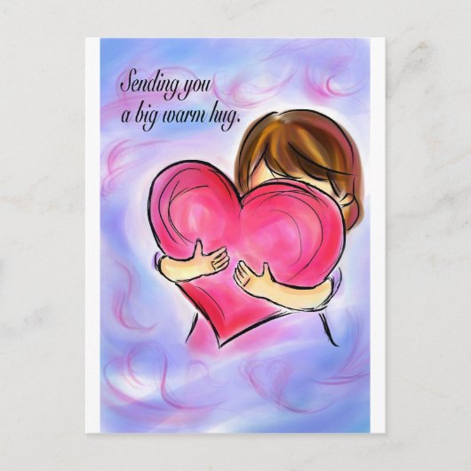 Carte Postale Je t'envoie un gros câlin chaleureux. (Devant)