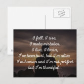 Carte Postale Je Tombe, Je Monte, Je Cite Des Erreurs (Devant / Derrière)