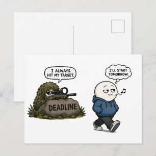 Carte Postale Je Toujours Atteins Ma Cible – Drôle de Procrastin