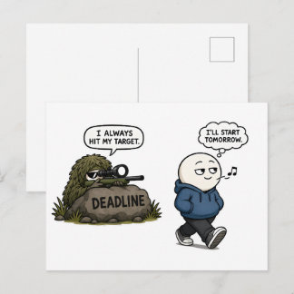Carte Postale Je Toujours Atteins Ma Cible – Drôle de Procrastin