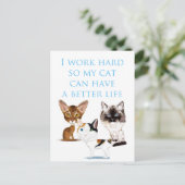 Carte Postale Je travaille dur (Debout devant)