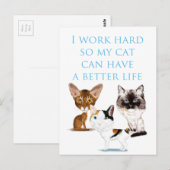 Carte Postale Je travaille dur (Devant / Derrière)