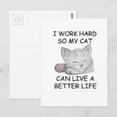 Carte Postale Je travaille dur (Devant / Derrière)