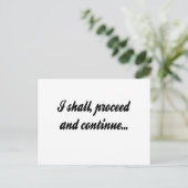 Carte Postale Je vais continuer et continuer (Debout devant)