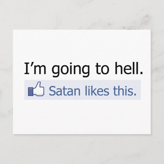 Carte Postale Je vais en enfer (Devant)