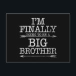 Carte Postale Je vais enfin être un grand frère<br><div class="desc">Le meilleur frère du monde est à vous. Fort et cool comme un super-héros ! Cadeau idéal pour la fête de famille. Votre frère est le héros pour vous,  votre frère ou votre sœur.</div>