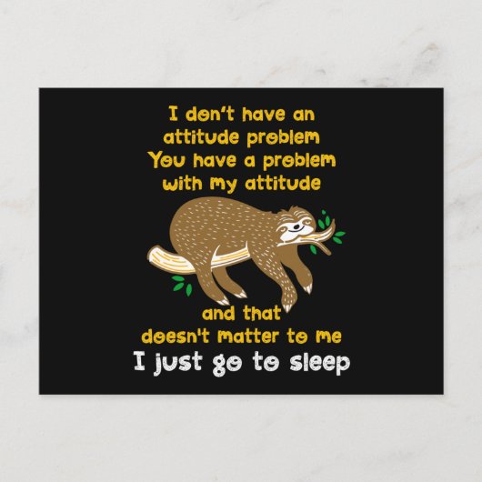 Carte Postale Je Vais Juste Aller Dormir Sloth (Devant)
