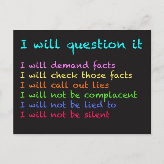 Carte Postale Je Vais La Remettre En Question (Devant)
