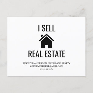 Carte Postale Je vends des biens immobiliers 