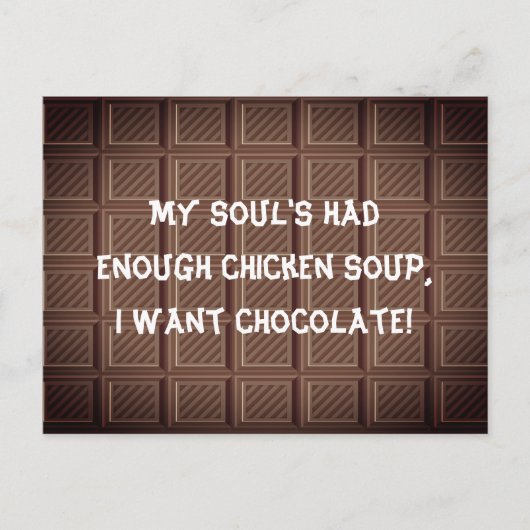 Carte Postale Je veux de la blague au chocolat (Devant)