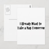 Carte Postale Je veux déjà un petit somme demain (Devant / Derrière)