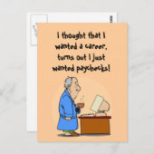 Carte Postale Je veux des chèques de paie ! (Devant / Derrière)