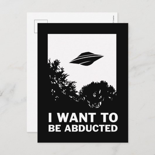 Carte Postale Je Veux Être Enlevé (Devant / Derrière)