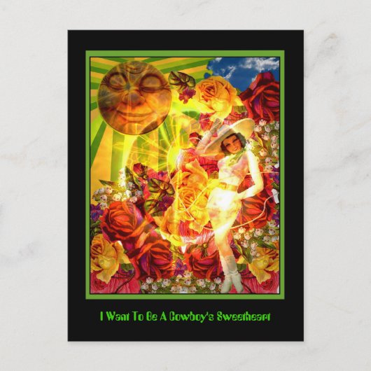 Carte Postale Je veux être l'amour d'un cow-boy (Devant)