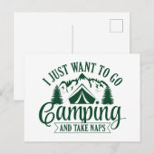 Carte Postale Je veux juste aller camper et faire des siestes (Devant / Derrière)