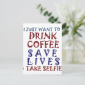 Carte Postale Je veux juste boire du café Sauver des vies (Debout devant)
