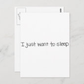 Carte Postale Je veux juste dormir (Devant / Derrière)