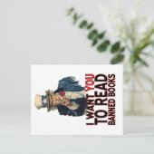 CARTE POSTALE JE VEUX QUE VOUS LISIEZ LES LIVRES INTERDITS (Debout devant)