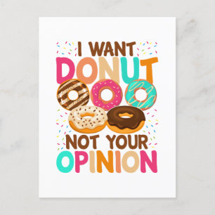 Carte Postale Je veux un donut pas votre avis