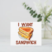 Carte Postale Je veux un sandwich (Debout devant)