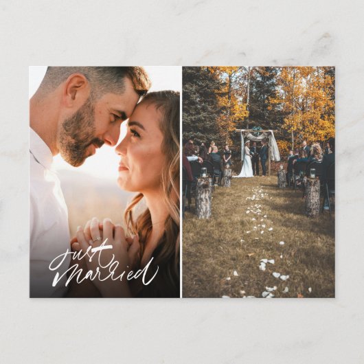 Carte Postale Je viens de marier deux Mariage photo Merci (Devant)