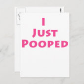 Carte Postale Je Viens De Pooper (Devant / Derrière)