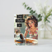 Carte Postale Je viens juste de vérifier | Drôle café Spilt (Debout devant)