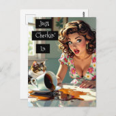 Carte Postale Je viens juste de vérifier | Drôle café Spilt (Devant / Derrière)