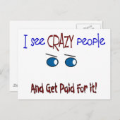 Carte Postale "Je vois des gens fous" (Devant / Derrière)