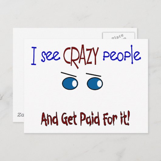 Carte Postale "Je vois des gens fous" (Devant / Derrière)