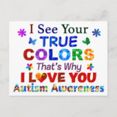 Carte Postale Je vois tes vraies COULEURS (Devant)