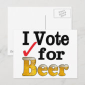 Carte Postale Je vote pour la bière (Devant / Derrière)