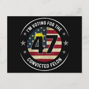 Carte Postale Je Vote Pour Le Félin Condamné 47 Anti Trump M