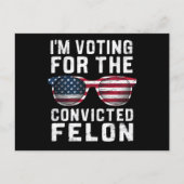 Carte Postale Je vote pour le féon convict pro Trump 2024 (Devant)