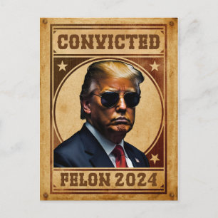 Carte Postale Je vote pour le Mugshot condamné de Felon Trump