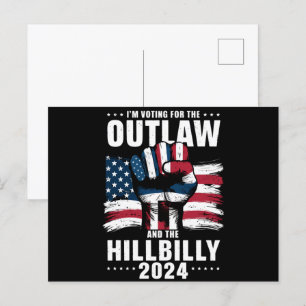 Carte Postale 'Je vote pour l'hors-la-loi et la Hillbilly 2024 U