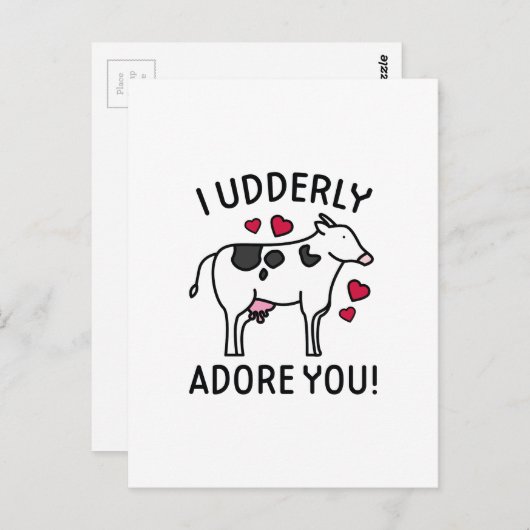 Carte Postale Je Vous Adore (Devant / Derrière)