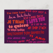 Carte Postale je vous aime dans différentes langues (Devant)