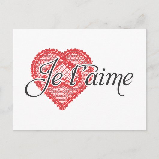 Carte Postale Je vous aime en français - Je t'aime (Devant)