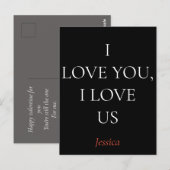Carte Postale Je vous aime et nous, customiser personnaliser (Devant / Derrière)