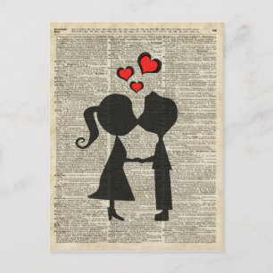 Carte Postale Je vous aime illustration sur une page de dictionn