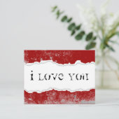 Carte Postale je vous aime le papier déchiré (Debout devant)