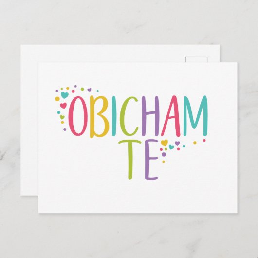 Carte Postale Je vous aime obicham te - arc-en-ciel bulgare (Devant / Derrière)