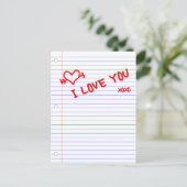 Carte Postale je vous aime : papier carnet (Debout devant)
