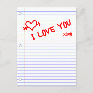 Carte Postale je vous aime : papier carnet