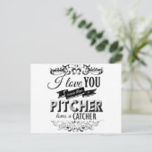 CARTE POSTALE JE VOUS AIME PLUS QU'UN PITCHER AIME UN CATCHER -. (Debout devant)