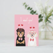 Carte Postale Je Vous Aime Toutou Saint-Valentin Chien Rottweile (Debout devant)